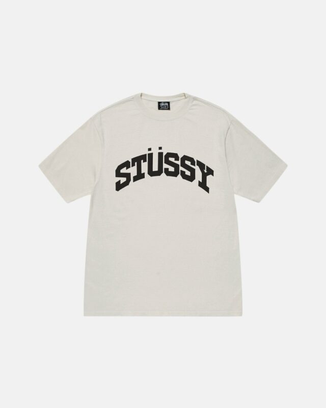 Camiseta Stüssy Block Deporte Pigment Dyed Hombre Beige
