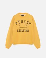 Sudadera con Capucha Stussy Athletics Crew Washed Doradas