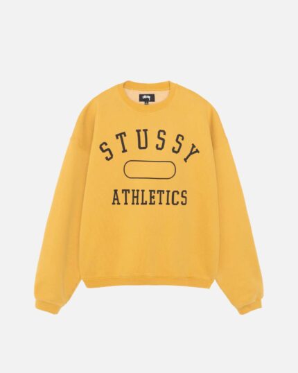 Sudadera con Capucha Stussy Athletics Crew Washed Doradas