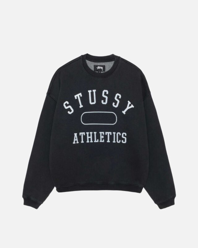 Sudadera con Capucha Stussy Athletics Crew Washed Negras