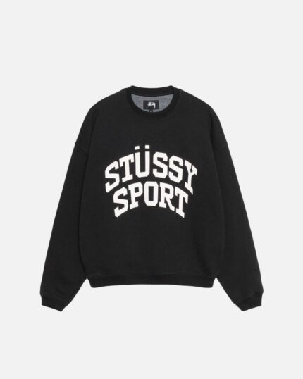 Sudadera con Capucha Stussy Big Crackle Deporte Crew Washed Negras