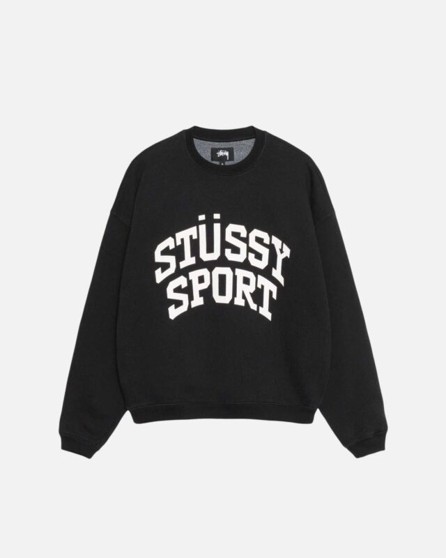 Sudadera con Capucha Stussy Big Crackle Deporte Crew Washed Negras