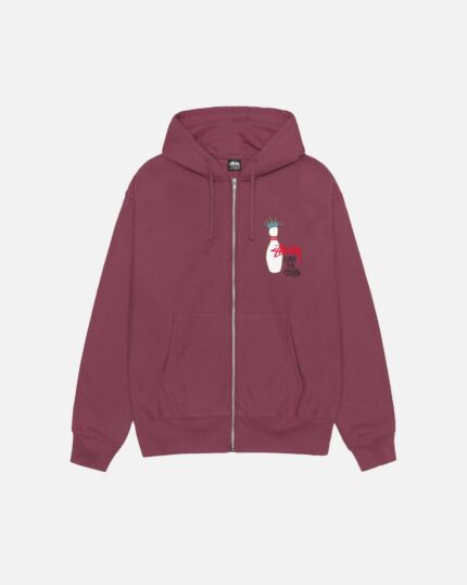 Sudadera con Capucha Stussy Kingpin Zip Oxblood
