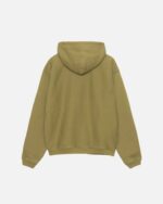 Sudadera con Capucha Stussy Outline Zip Verde Oliva